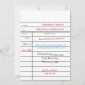 Aangepaste bibliotheek uitleenkaart verjaardagsfee kaart (Voorkant)