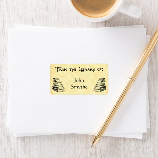 Aangepaste "Bibliotheek van" boeken Label (Insitu)