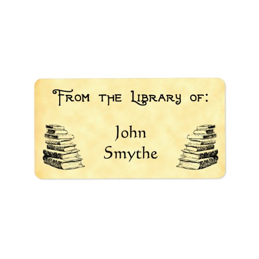 Aangepaste "Bibliotheek van" boeken Label (Voorkant)