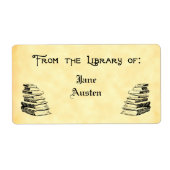 Aangepaste 'Bibliotheek van' kunstlabels Etiket (Voorkant)