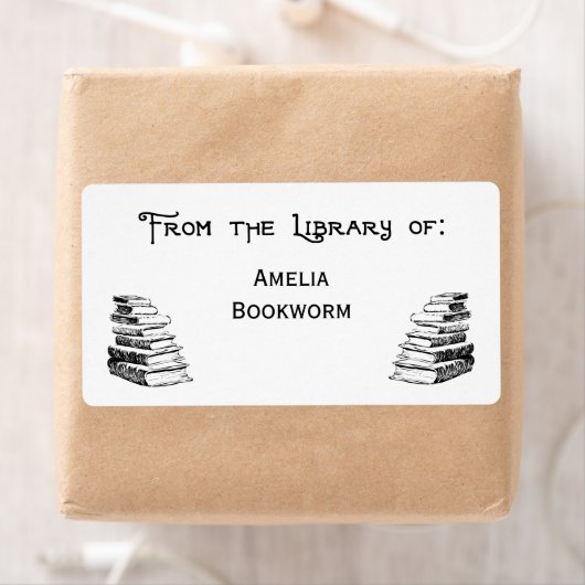 Aangepaste 'Bibliotheek van' kunstlabels Etiket (Insitu)