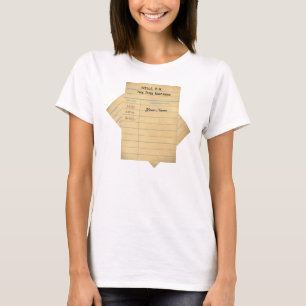 Aangepaste bibliotheekkaart t-shirt