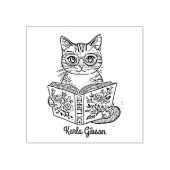 Aangepaste  bibliotheekkat 	rubberstempel (Afrduk)