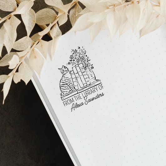 Aangepaste bibliotheekkat 	rubberstempel