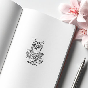 Aangepaste bibliotheekkat rubberstempel