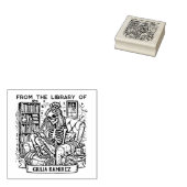Aangepaste bibliotheekschedel 	rubberstempel (Gestempeld)