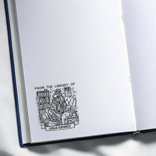 Aangepaste bibliotheekschedel 	rubberstempel