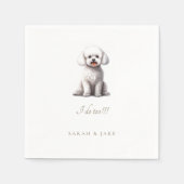 Aangepaste Bichon Pet bruiloft servetten (Voorkant)