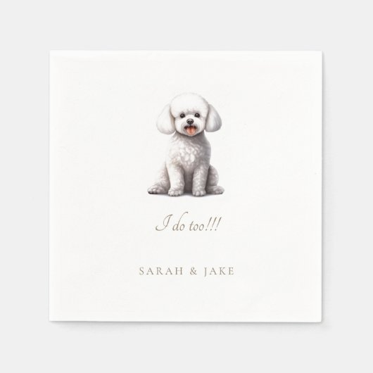 Aangepaste Bichon Pet bruiloft servetten (Voorkant)