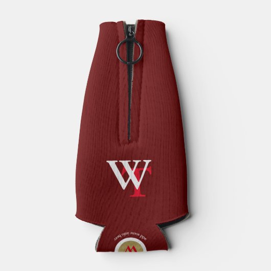 Aangepaste bier-Logo (naam en initiaal) Flesjeskoeler (Achterkant)