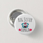 Aangepaste Big Sister Butterfly en bloem Ronde Button 3,2 Cm (Voorkant /achterkant)