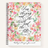 Aangepaste Bijbel Verse Floral Prayer Journal Notitieboek (Voorkant)