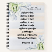 Aangepaste Bijbel Verse Floral Prayer Journal Notitieboek (Voorkant)
