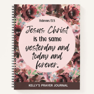 Aangepaste Bijbel Verse Floral Prayer Journal Notitieboek