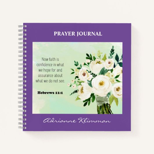 Aangepaste Bijbel Verse Floral Prayer Journal Notitieboek (Voorkant)