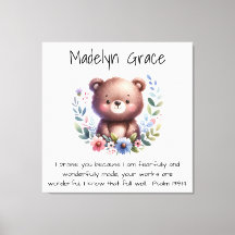 Aangepaste Bijbeltekst voor babykamer muur