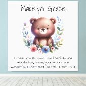 Aangepaste Bijbeltekst voor babykamer muur Canvas Afdruk (Insitu (Houten vloer))