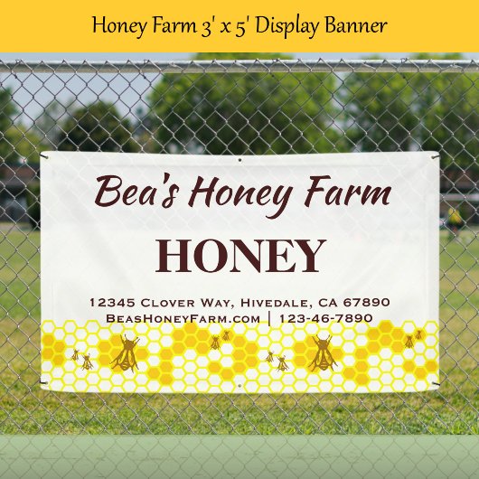 Aangepaste Bijen Honingboerderij 3' x 5' display b Spandoek