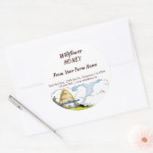 Aangepaste  bijenkast en wolken honing 3" ronde sticker (Envelop)
