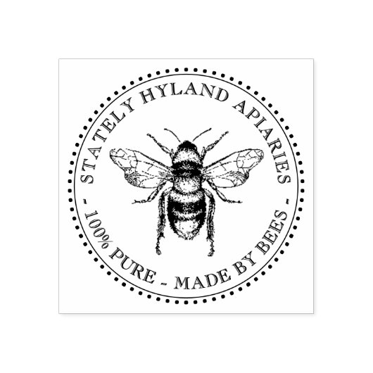 Aangepaste bijenstang voor honingbijen 	rubberstempel (Afrduk)