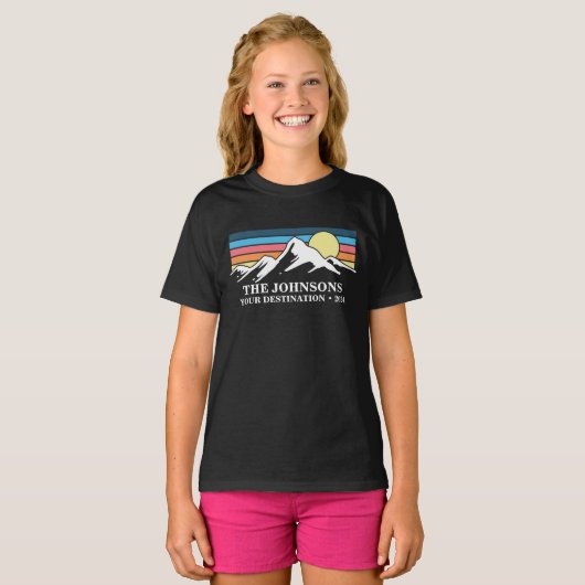 Aangepaste bijpassende familie vakantie camping gr t-shirt (Voorkant volledig)