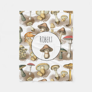 Aangepaste bijtende paddenstoelen fleece deken