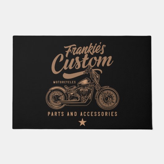 Aangepaste biker-motorfiets deurmat (Voorkant)