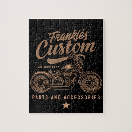 Aangepaste biker-motorfiets legpuzzel (Verticaal)