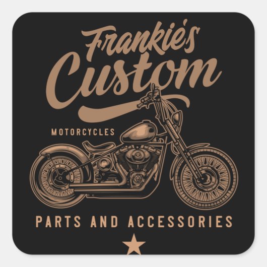 Aangepaste biker-motorfiets vierkante sticker (Voorkant)
