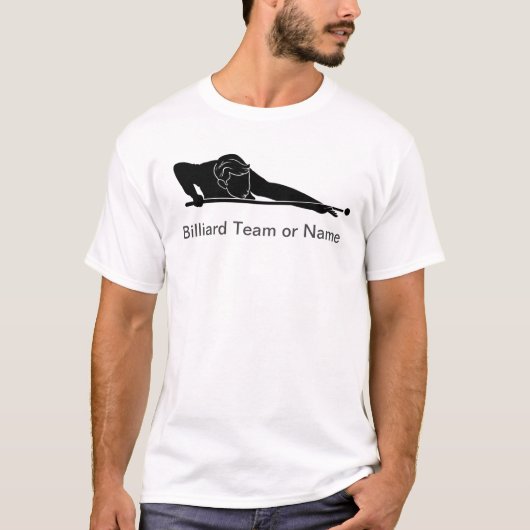 Aangepaste biljart poolcompetitie teamuitrusting t-shirt (Voorkant)