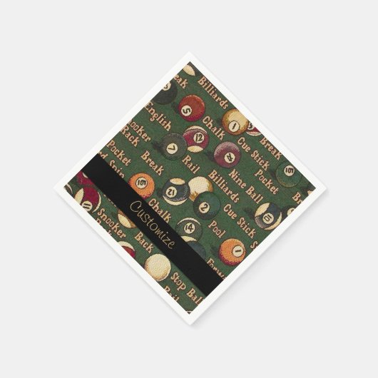 Aangepaste Billiard Balls Achtergrond Napkins 2 Servetten (Hoek)