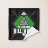 Aangepaste Billiards NAME Cue Rack Pool Room Bad Handdoek (Wasdoekje)