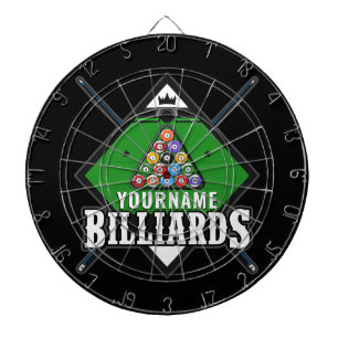Aangepaste Billiards NAME Cue Rack Pool Room Dartbord