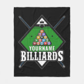 Aangepaste Billiards NAME Cue Rack Pool Room Fleece Deken (Voorkant)
