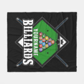 Aangepaste Billiards NAME Cue Rack Pool Room Fleece Deken (Voorkant (Horizontaal))