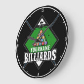 Aangepaste Billiards NAME Cue Rack Pool Room Grote Klok (Hoek)