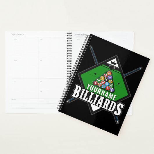 Aangepaste Billiards NAME Cue Rack Pool Room Planner (Display)