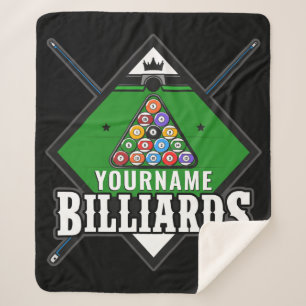 Aangepaste Billiards NAME Cue Rack Pool Room Sherpa Deken