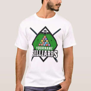 Aangepaste Billiards NAME Cue Rack Pool Room T-shirt