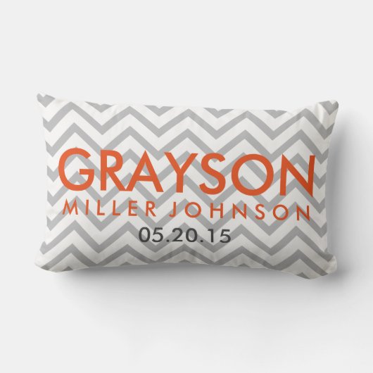 Aangepaste 'Birth Announcement Pillow' - Vervoer Kussen (Achterkant)