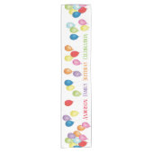 Aangepaste Birthday Balloons Table Runner Korte Tafelloper (Voorkant)