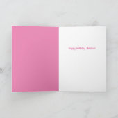 Aangepaste Birthday Cake w/ Lit Candle | Roze Kaart (Binnen)