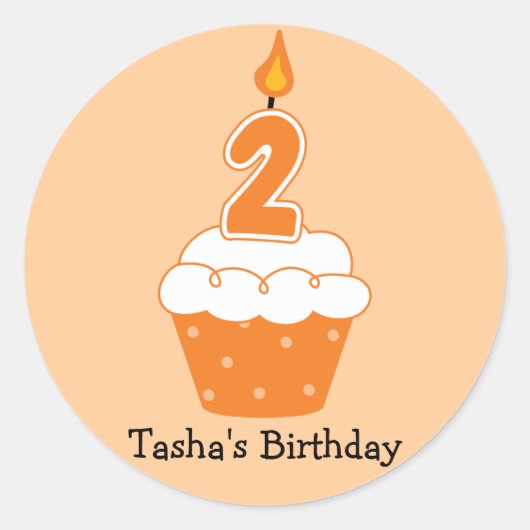 Aangepaste Birthday Cupcake Stickers (Voorkant)