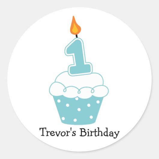 Aangepaste Birthday Cupcake Stickers (Voorkant)