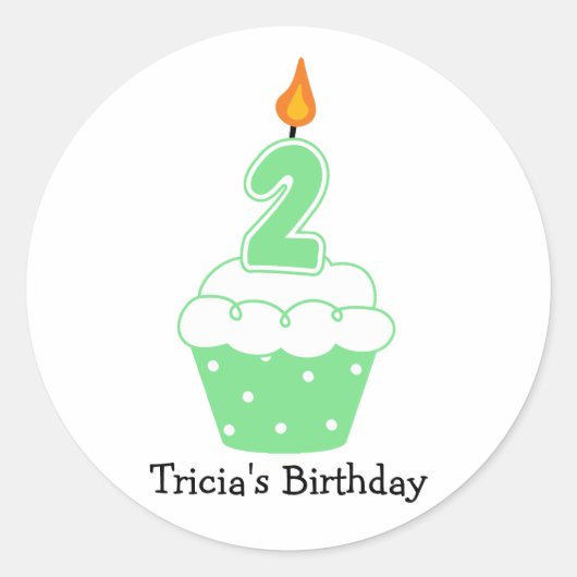 Aangepaste Birthday Cupcake Stickers (Voorkant)