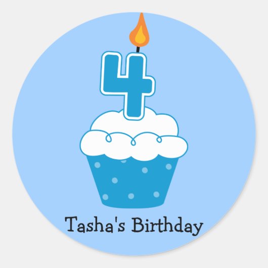 Aangepaste Birthday Cupcake Stickers (Voorkant)