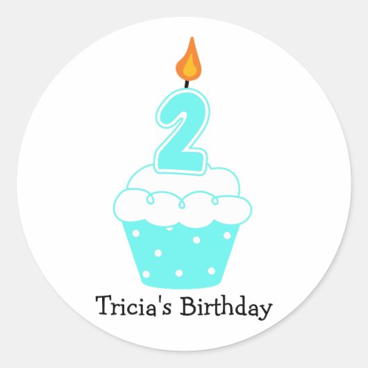 Aangepaste Birthday Cupcake Stickers (Voorkant)