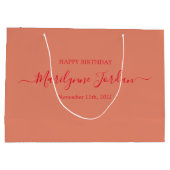 Aangepaste Birthday Large Gift Bag Groot Cadeauzakje (Achterkant)