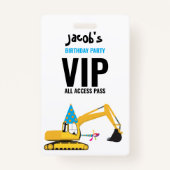 Aangepaste 'Birthday Party Pass Favor Badge'-graaf Badge (Voorkant)