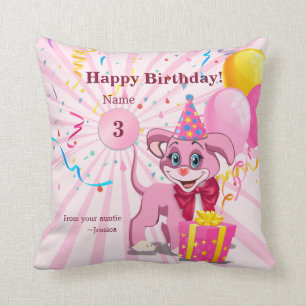 Aangepaste Birthday Puppy Cartoon Kussen